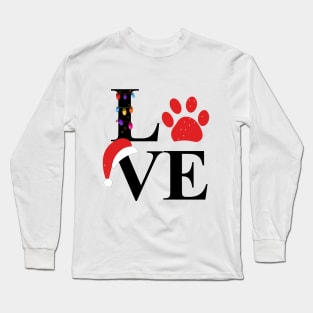 Love text with paw print and colorful light bulb Long Sleeve T-Shirt